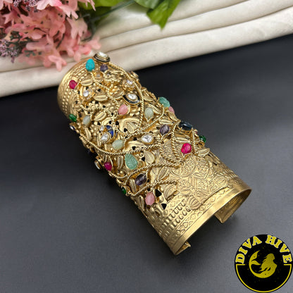 Chaandni Cuff - Bracelet -["Bracelet","Diva Exclusive","Doublet","featured","Fusion","moissanite"] - Divahive