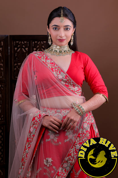 Noor 22K Gold Plated Moissanite Bridal/Semi Bridal Choker Necklace Set