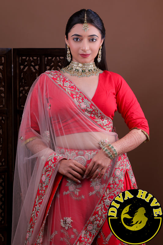 Noor 22K Gold Plated Moissanite Bridal/Semi Bridal Choker Necklace Set