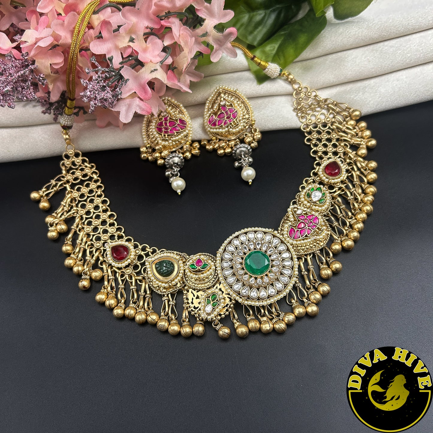 Veera Fusion Necklace - Necklace -["925Silver","Choker","Diva Exclusive","featured","Necklace"] - Divahive