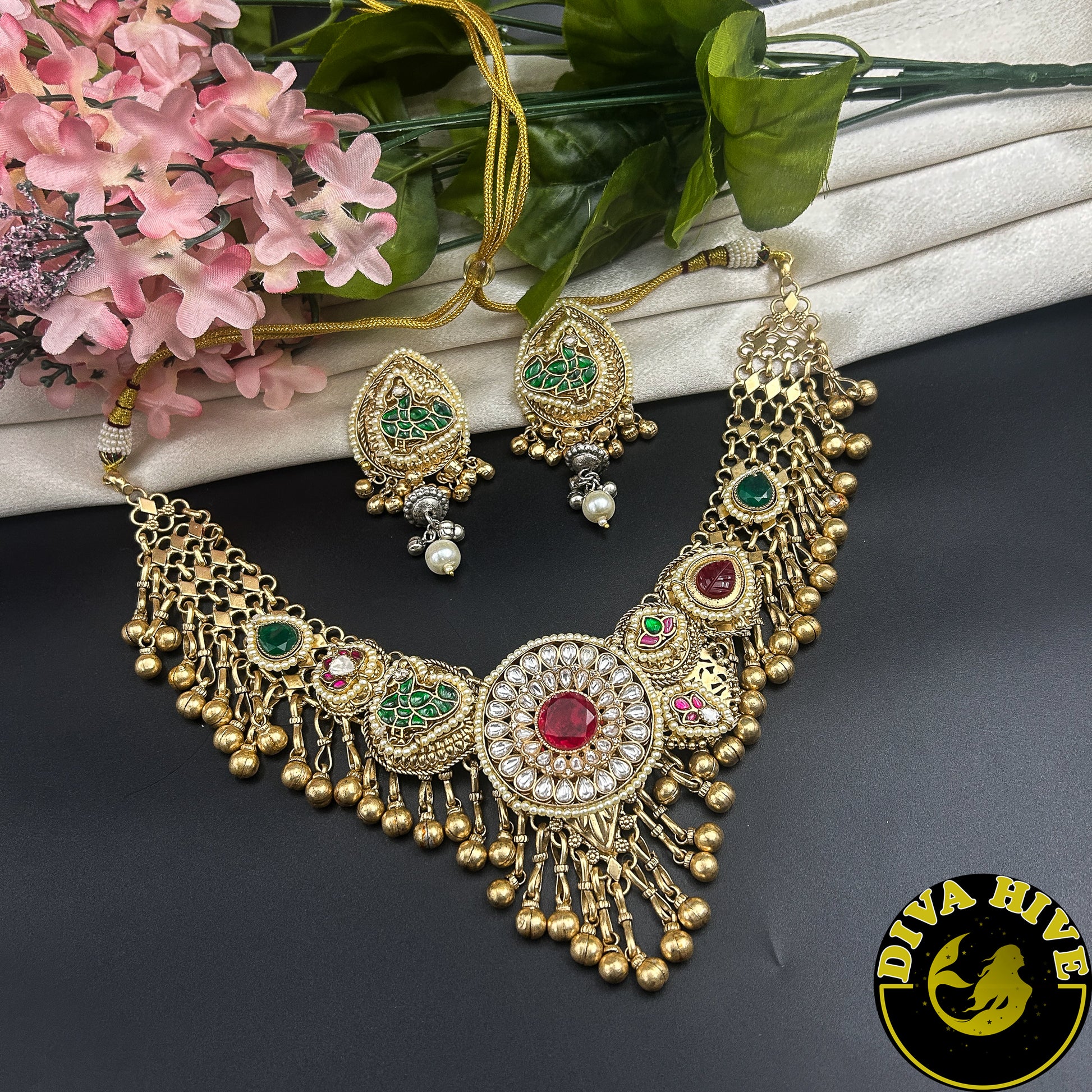 Saanya Fusion Necklace - Necklace -["925Silver","Choker","Diva Exclusive","featured","Necklace"] - Divahive