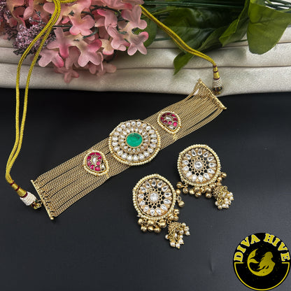 Saachi Fusion Choker - Necklace -["925Silver","Diva Exclusive","featured","Hasuli","Necklace","Silver"] - Divahive