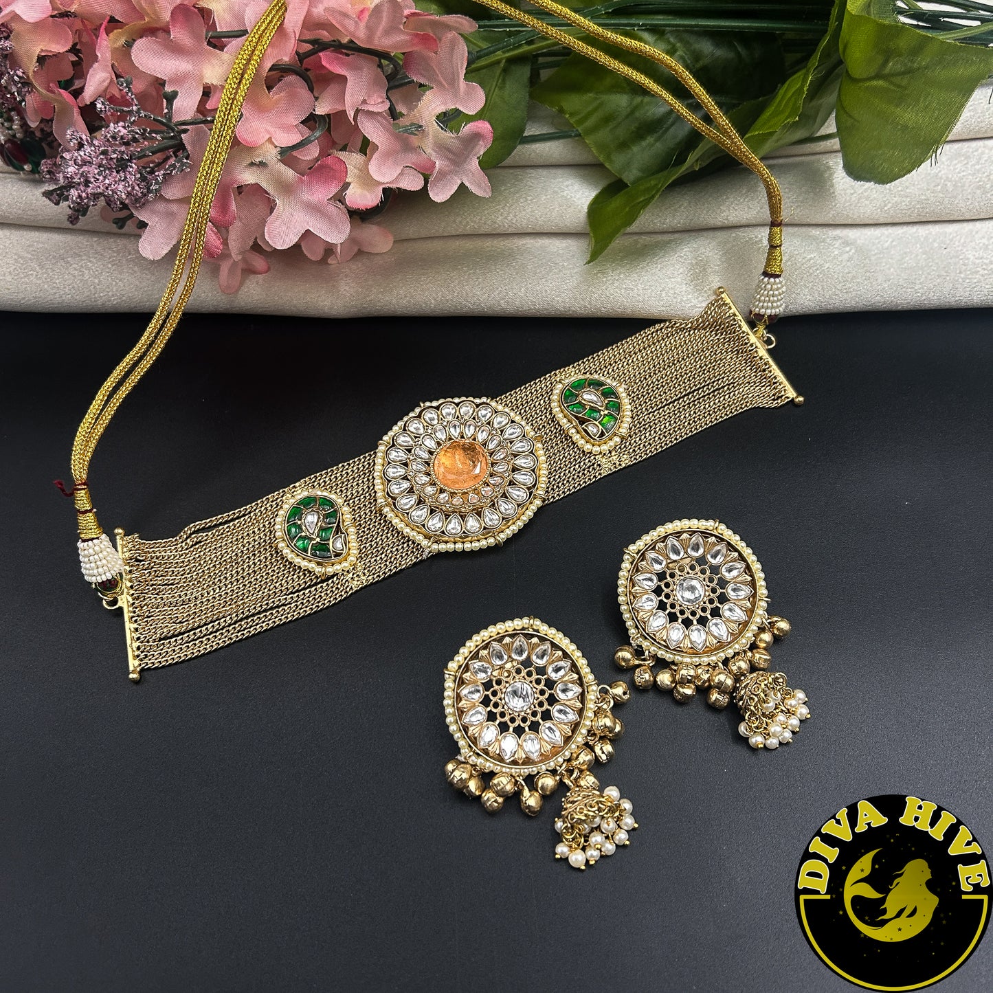 Saachi Fusion Choker - Necklace -["925Silver","Diva Exclusive","featured","Hasuli","Necklace","Silver"] - Divahive