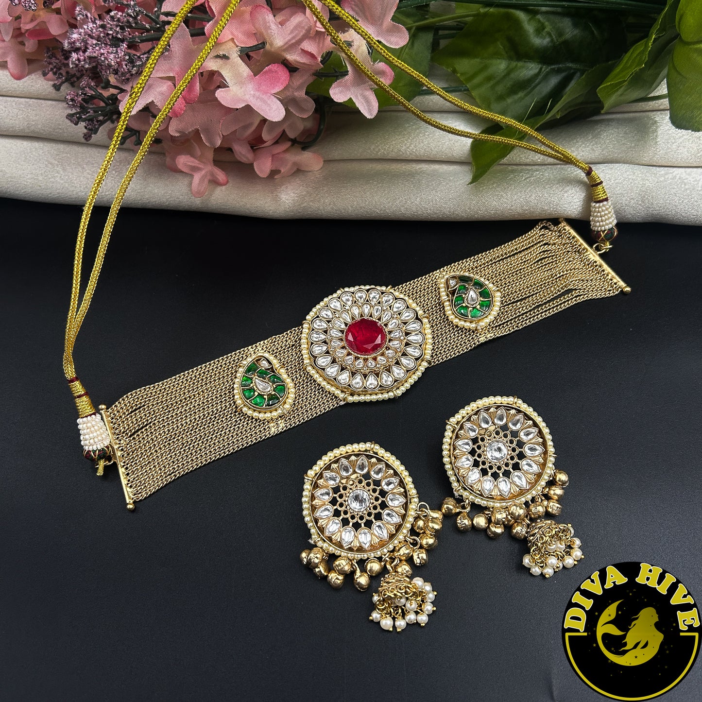 Saachi Fusion Choker - Necklace -["925Silver","Diva Exclusive","featured","Hasuli","Necklace","Silver"] - Divahive
