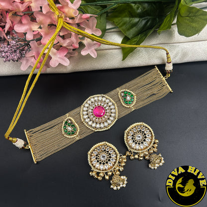 Saachi Fusion Choker - Necklace -["925Silver","Diva Exclusive","featured","Hasuli","Necklace","Silver"] - Divahive