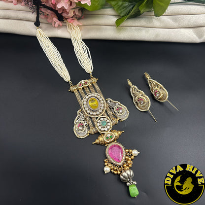 Paakhi Long Fusion Necklace - Necklace -["925Silver","Diva Exclusive","featured","Fusion","Necklace"] - Divahive