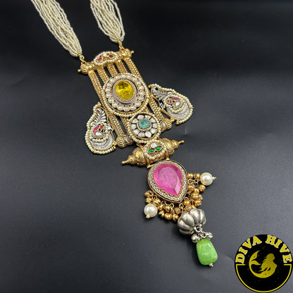 Paakhi Long Fusion Necklace - Necklace -["925Silver","Diva Exclusive","featured","Fusion","Necklace"] - Divahive