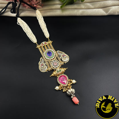 Paakhi Long Fusion Necklace - Necklace -["925Silver","Diva Exclusive","featured","Fusion","Necklace"] - Divahive
