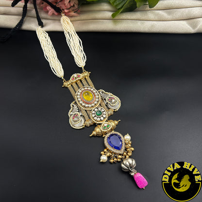 Paakhi Long Fusion Necklace - Necklace -["925Silver","Diva Exclusive","featured","Fusion","Necklace"] - Divahive