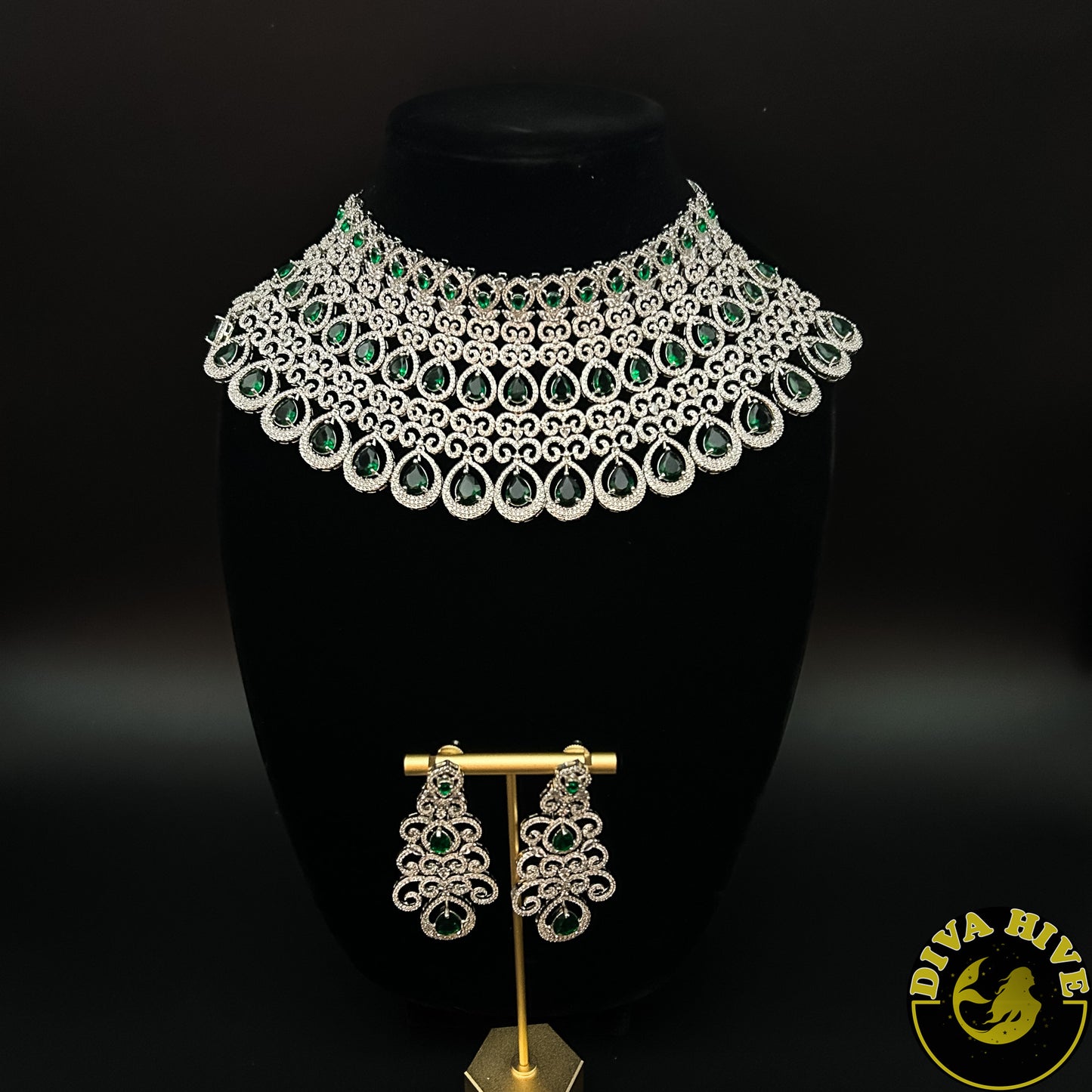 Sneh Bridal Choker - Necklace -Bridal, Diva Exclusive, featured, moissanite, Necklace - Divahive