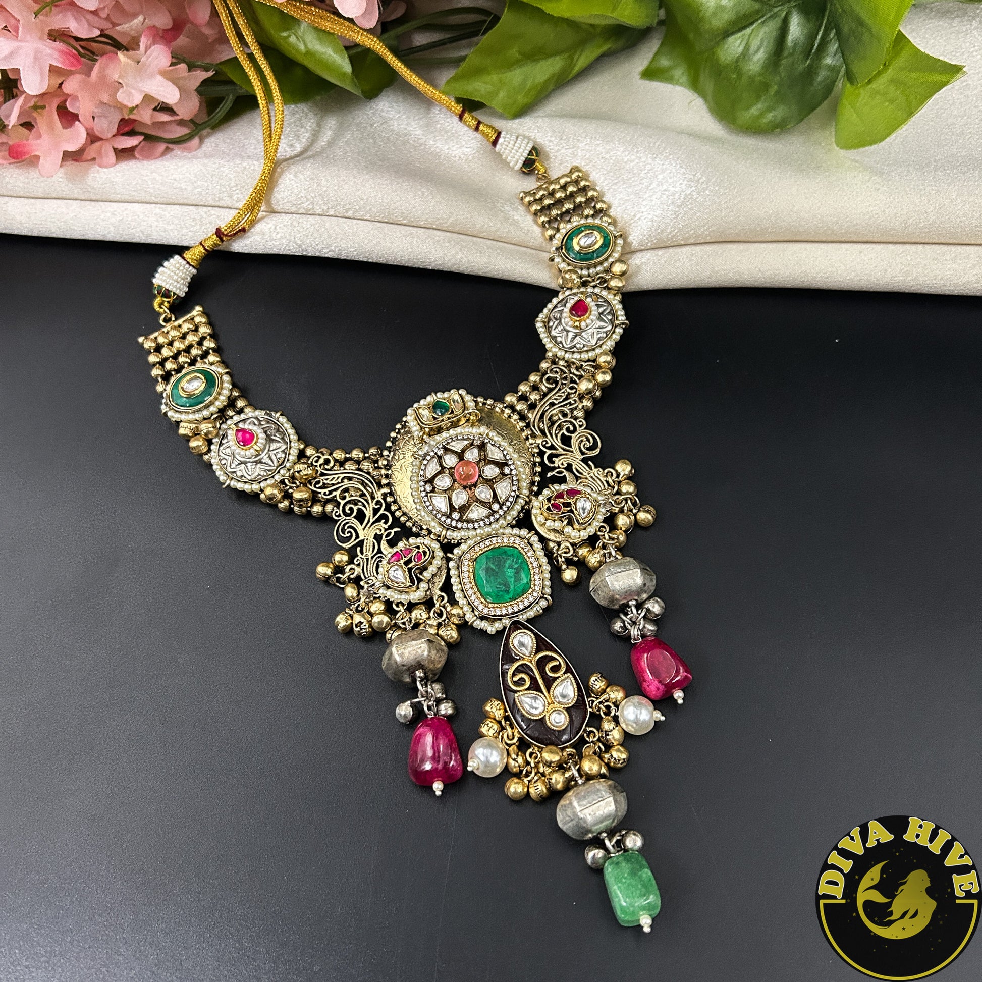 Mohini Fusion Necklace - Necklace -["925Silver","Choker","Diva Exclusive","featured","Necklace"] - Divahive