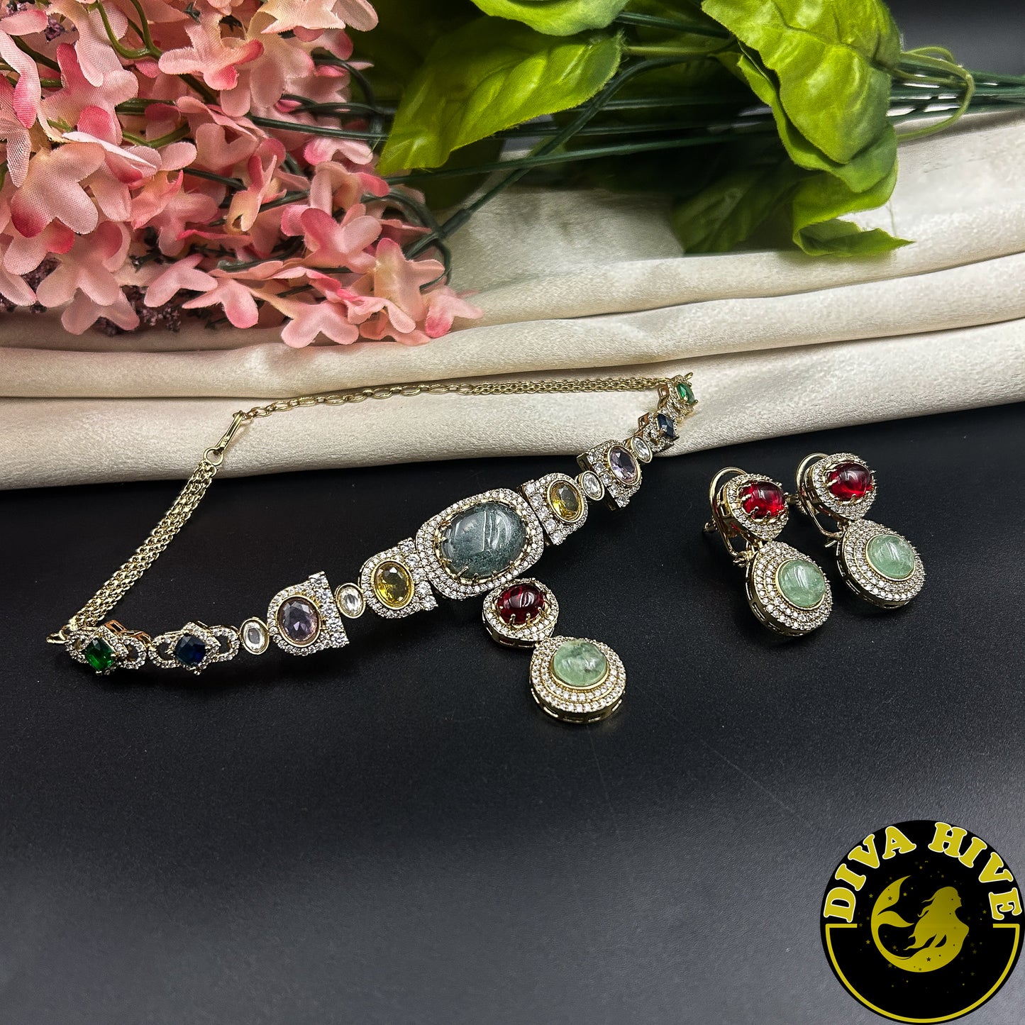 Maahi Sabyasachi Inspired Choker - Necklace -["Diva Exclusive","Doublet","featured","moissanite","Necklace"] - Divahive