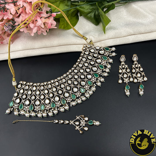 Aaranya Kundan Polki Bridal / Semi Bridal Choker Set
