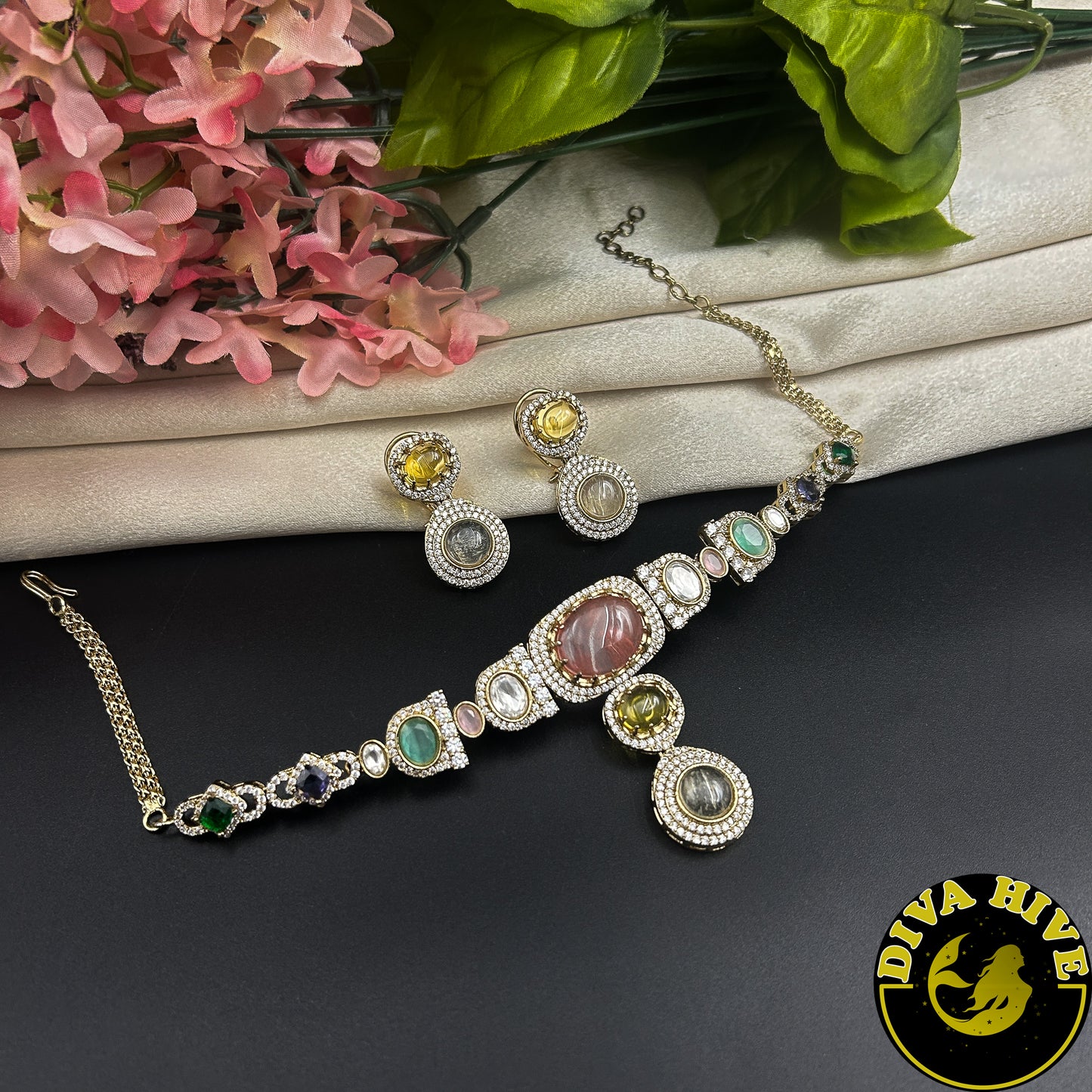 Maahi Sabyasachi Inspired Choker - Necklace -["Diva Exclusive","Doublet","featured","moissanite","Necklace"] - Divahive