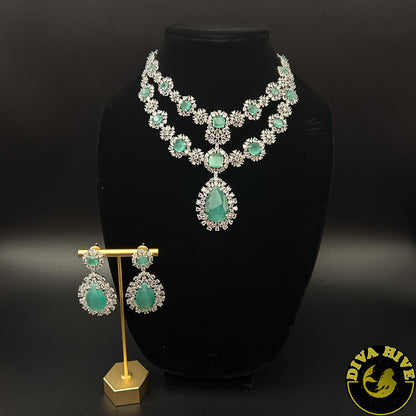 Sneh AD/CZ Necklace - Necklace -Bridal, Diva Exclusive, featured, moissanite, Necklace - Divahive