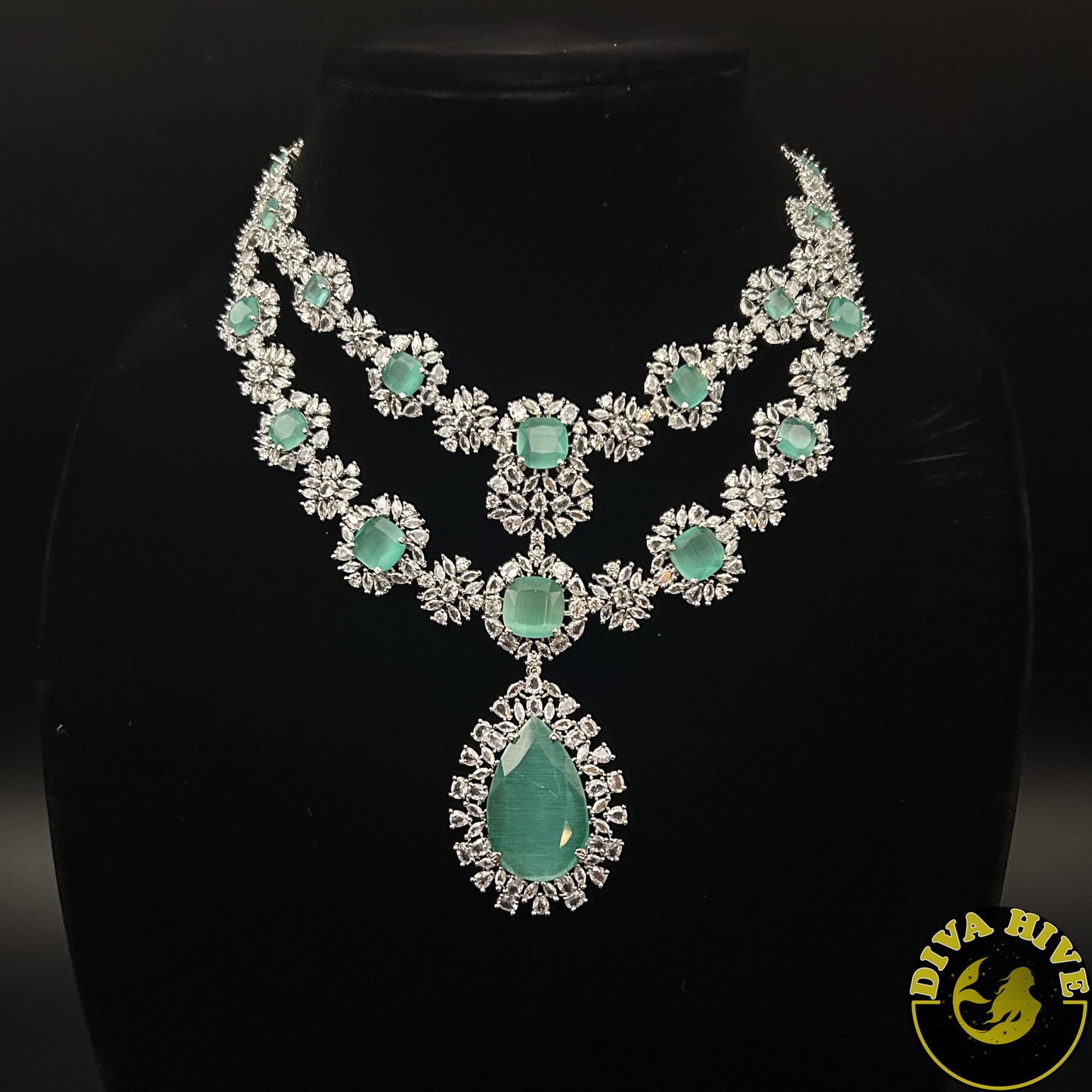 Sneh AD/CZ Necklace - Necklace -Bridal, Diva Exclusive, featured, moissanite, Necklace - Divahive