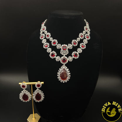 Sneh AD/CZ Necklace - Necklace -Bridal, Diva Exclusive, featured, moissanite, Necklace - Divahive