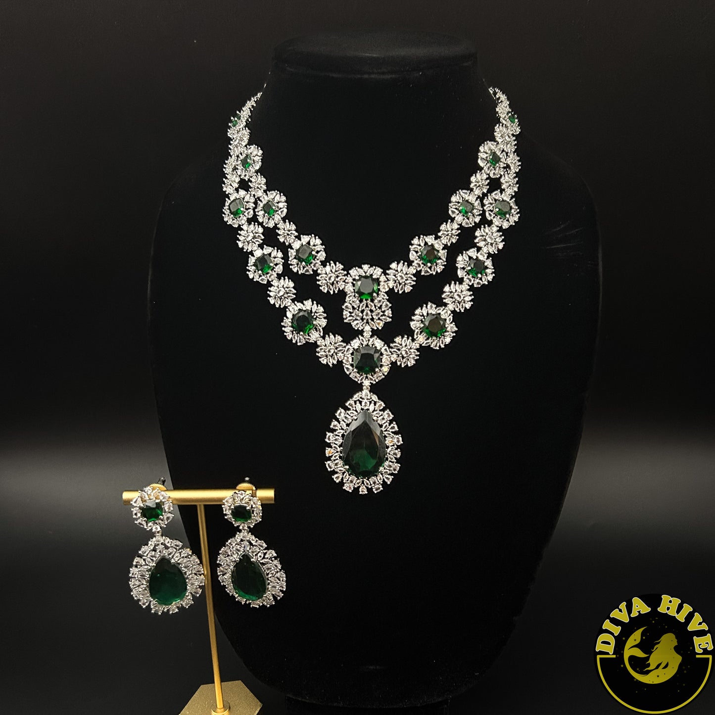 Sneh AD/CZ Necklace - Necklace -Bridal, Diva Exclusive, featured, moissanite, Necklace - Divahive