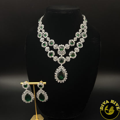 Sneh AD/CZ Necklace - Necklace -Bridal, Diva Exclusive, featured, moissanite, Necklace - Divahive