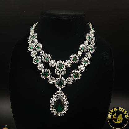 Sneh AD/CZ Necklace - Necklace -Bridal, Diva Exclusive, featured, moissanite, Necklace - Divahive