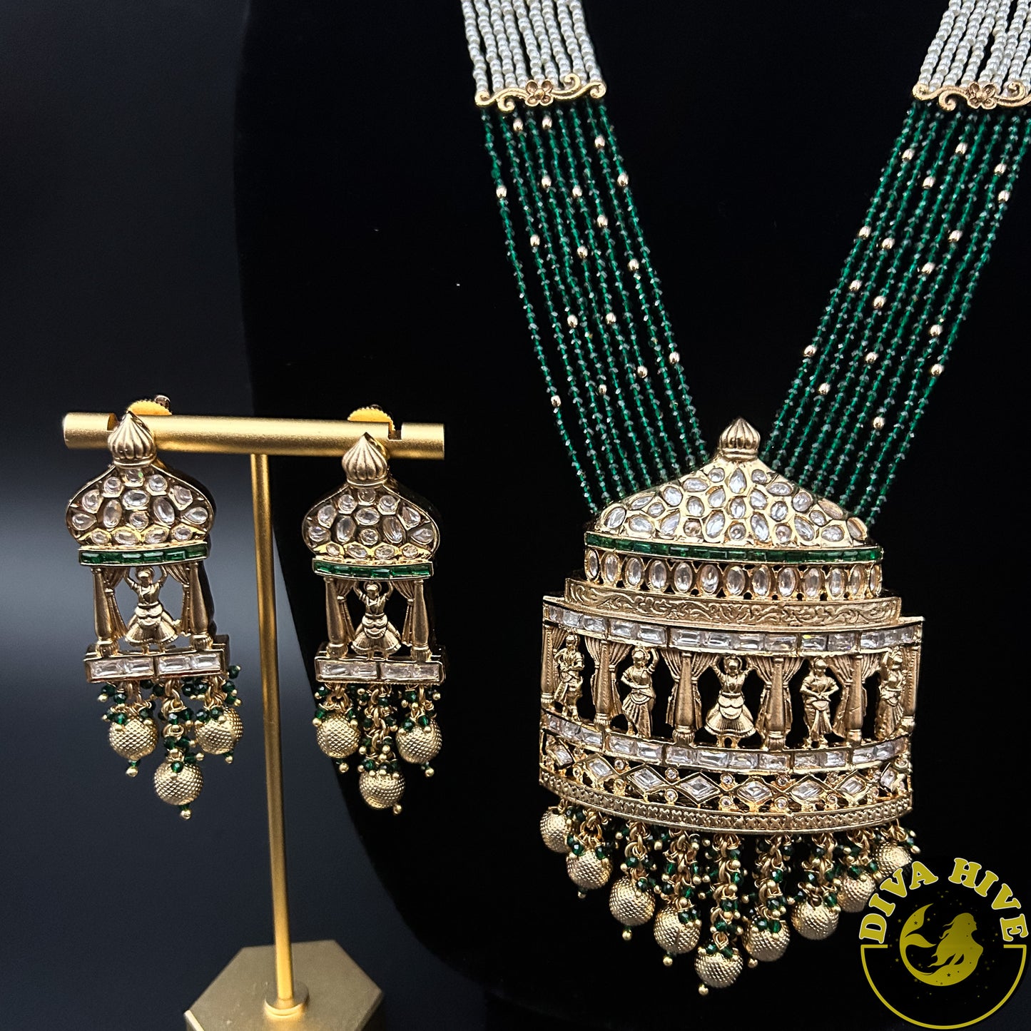 Qala Rajwadi Kundan Long necklace - Necklace -Diva Exclusive, featured, Kundan, Necklace - Divahive