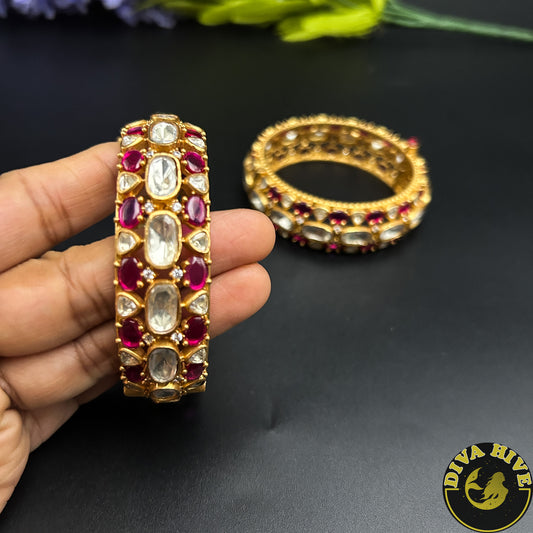 Moh 22k Gold Plated Moissanite Bangle