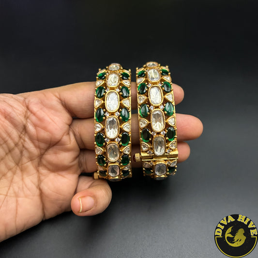 Moh 22k Gold Plated Moissanite Bangle