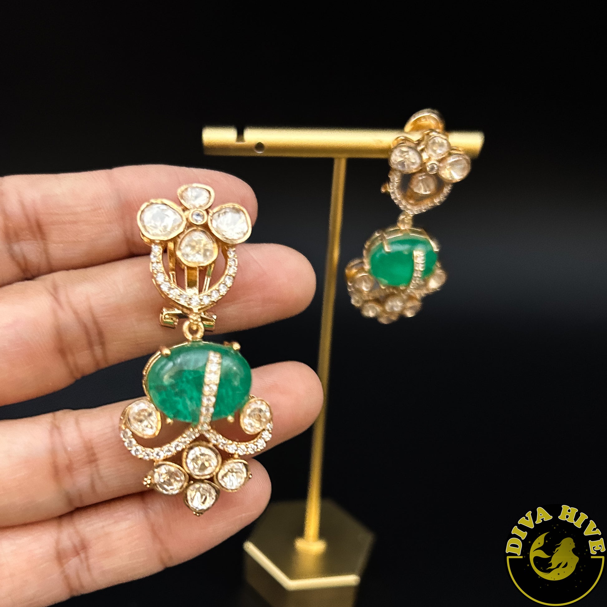 Sneh Moissanite Earring | Designer Earring | Exclusive Earring - Earring -Diva Exclusive, Earring, moissanite - Divahive