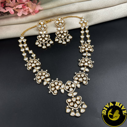 Sitara Doublet Necklace Set - Necklace -Choker, Doublet, Kundan, moissanite, Necklace - Divahive