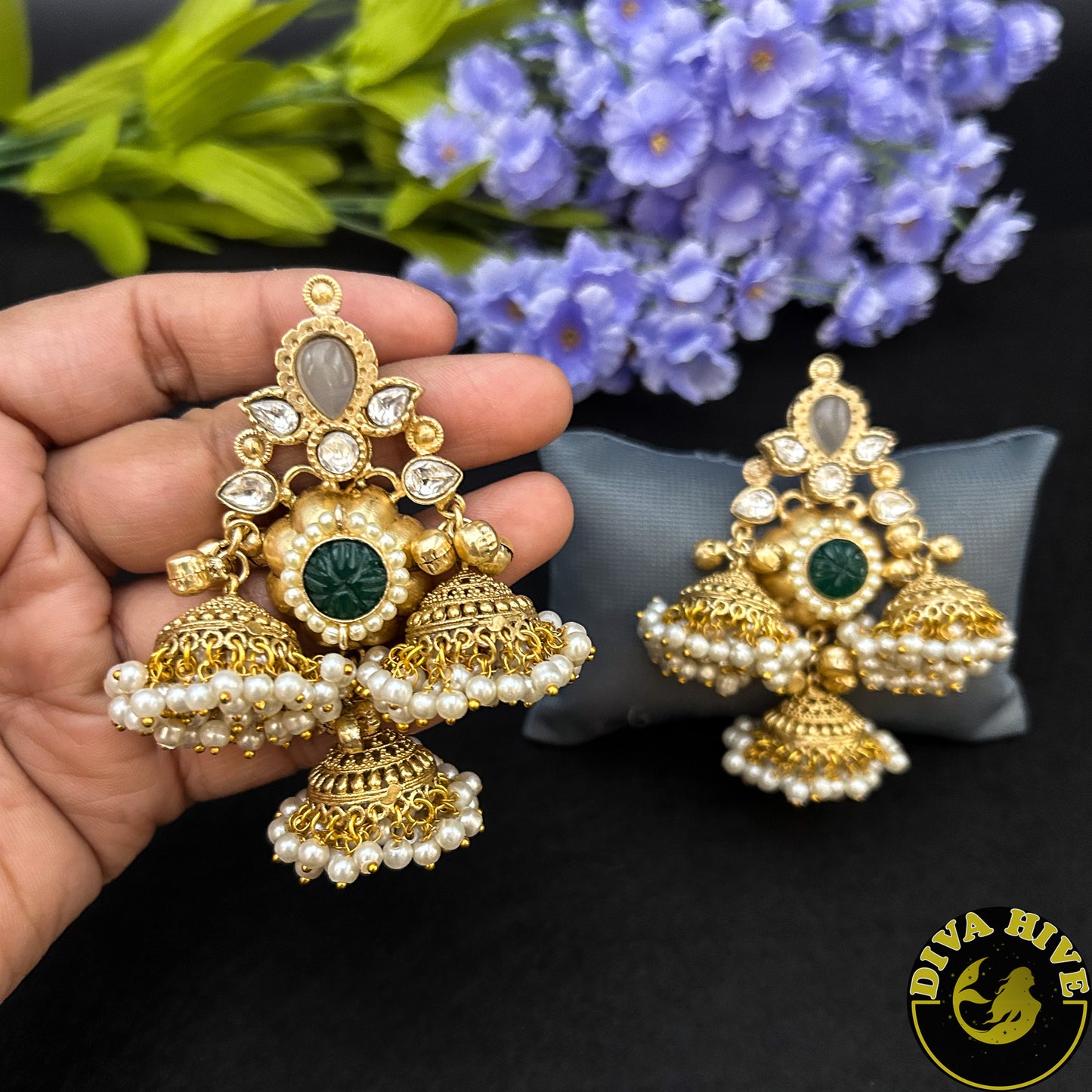 Multi Hanging Jhumka | Silver Jhumka | Diva Exclusive Earring - Earring -925Silver, Diva Exclusive, Earing, Earring, featured, Fusion - Divahive