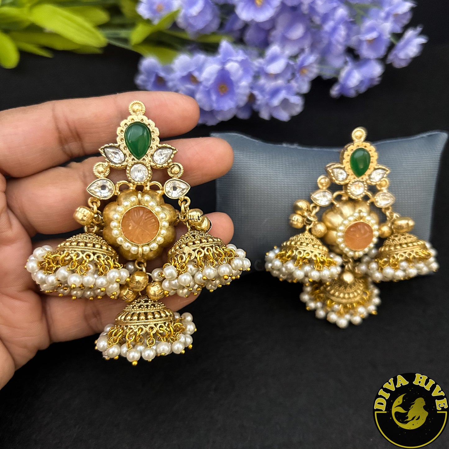 Multi Hanging Jhumka | Silver Jhumka | Diva Exclusive Earring - Earring -925Silver, Diva Exclusive, Earing, Earring, featured, Fusion - Divahive