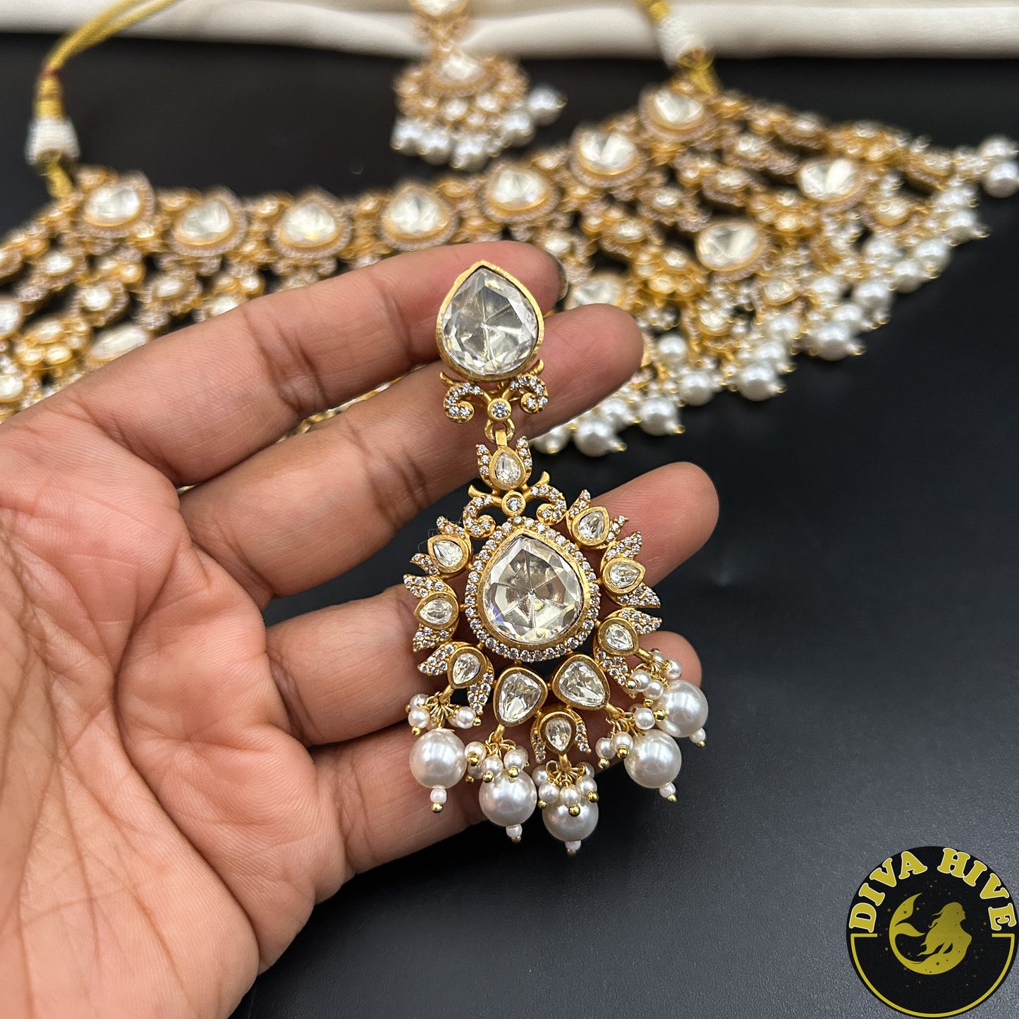 Noorza 22K Gold Plated Moissanite Bridal/Semi Bridal Choker