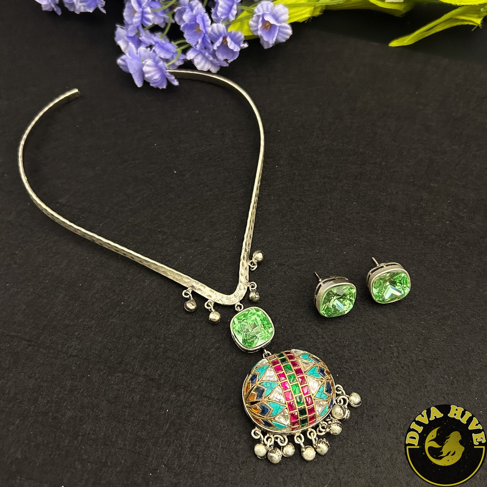 Samaira Silver Matka Hasli - Necklace -925Silver, Diva Exclusive, featured, Fusion, Necklace - Divahive