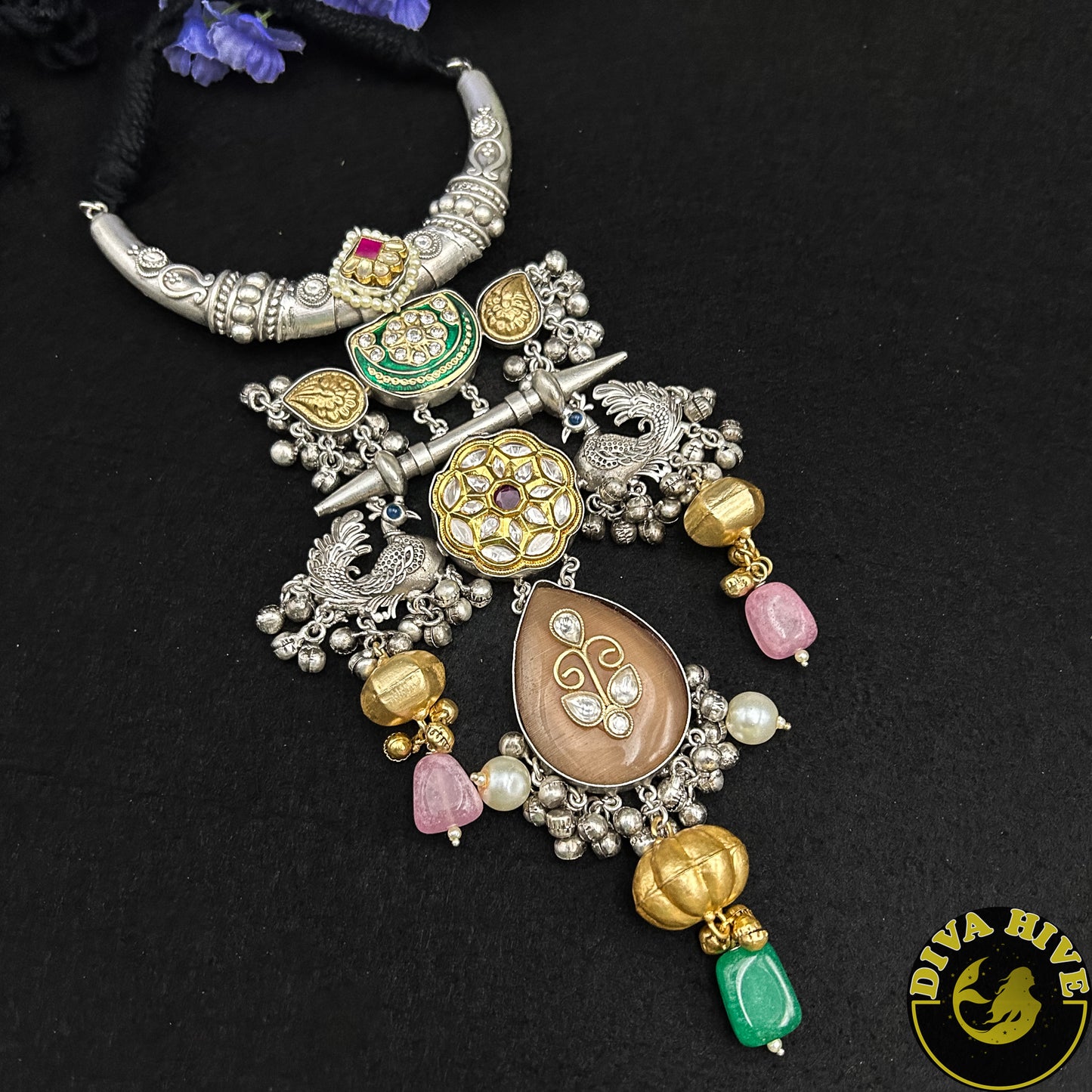 Samaira Hasuli Style Necklace - Necklace -925Silver, Diva Exclusive, featured, Fusion, Necklace - Divahive