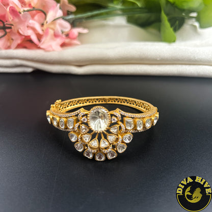 Sneh 22K Gold Plated Moissanite Kada