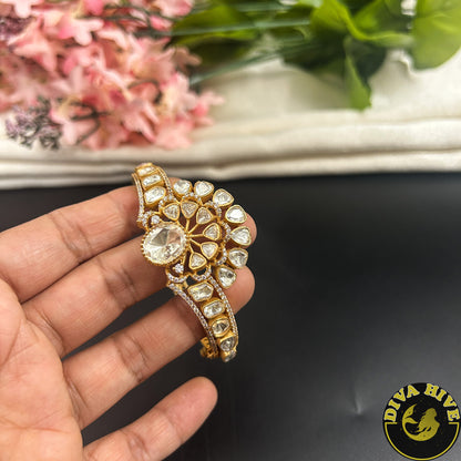 Sneh 22K Gold Plated Moissanite Kada