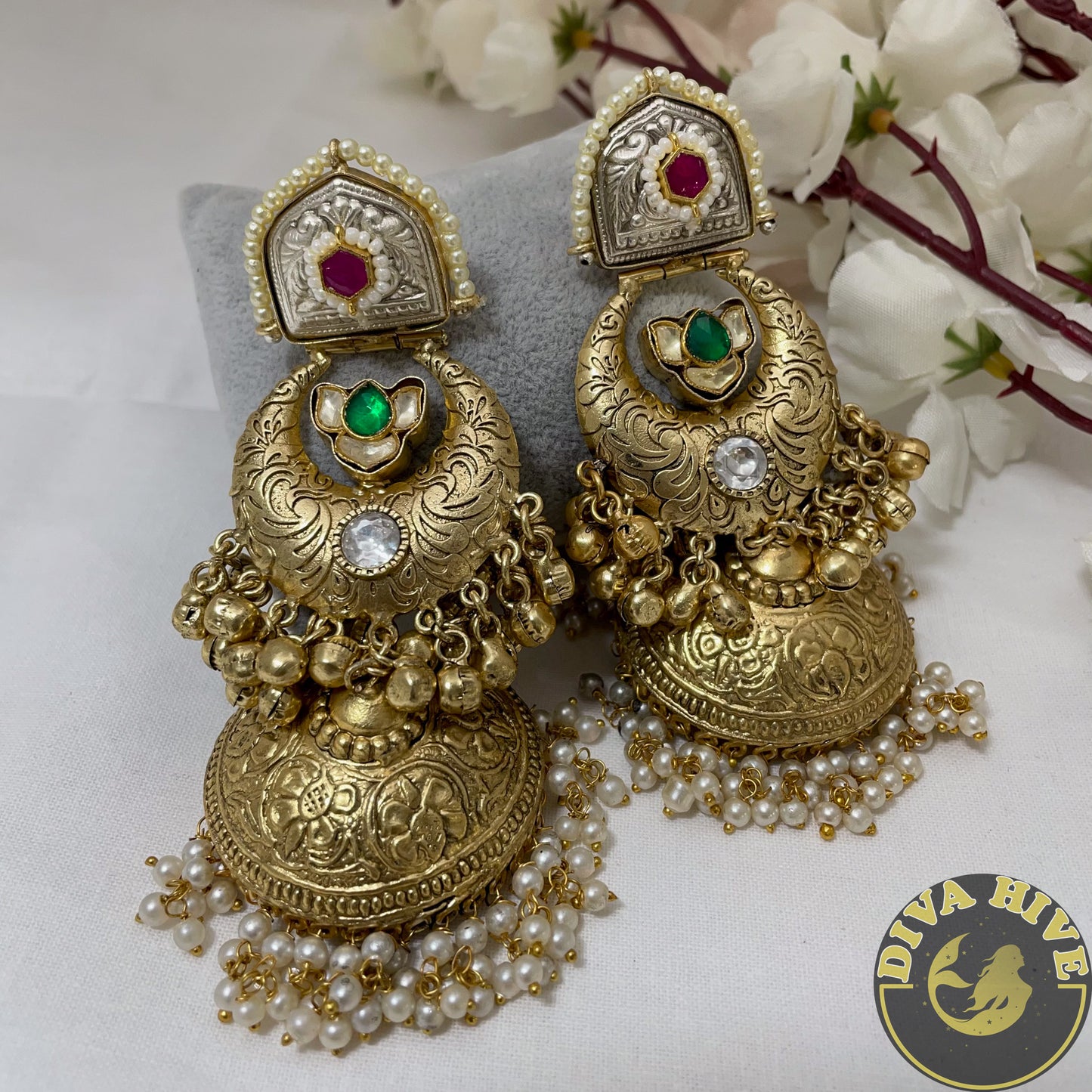 Chaand Jhumka | Silver Jhumka | Diva Exclusive Earring - Earring -925Silver, Diva Exclusive, Earing, Earring, Fusion - Divahive