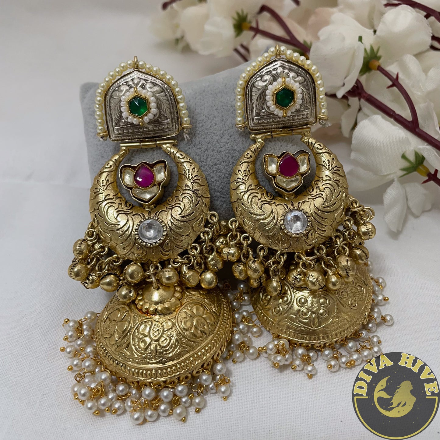 Chaand Jhumka | Silver Jhumka | Diva Exclusive Earring - Earring -925Silver, Diva Exclusive, Earing, Earring, Fusion - Divahive