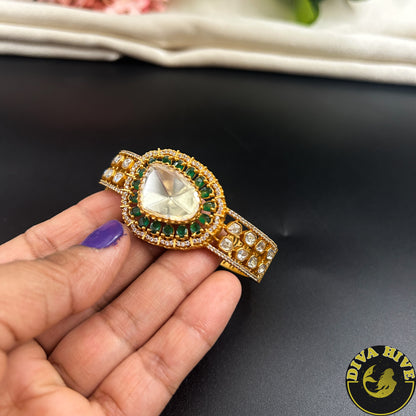 Inaaya 22k Gold Plated Moissanite Kada