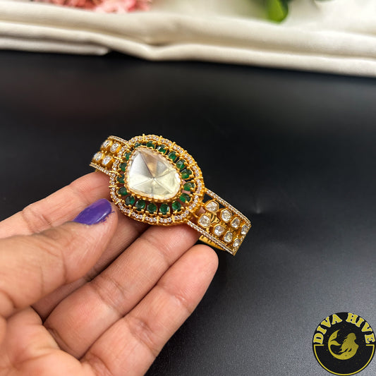 Inaaya 22k Gold Plated Moissanite Kada