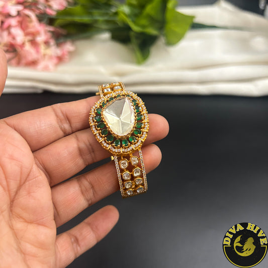 Inaaya 22k Gold Plated Moissanite Kada