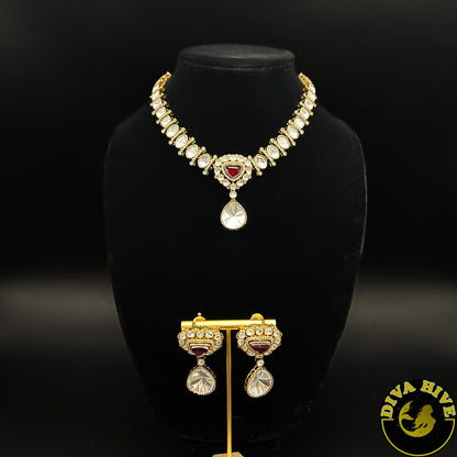 Vira Moissanite Necklace - Necklace -Choker, Kundan - Divahive