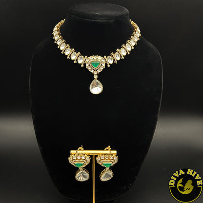 Vira Moissanite Necklace - Necklace -Choker, Kundan - Divahive