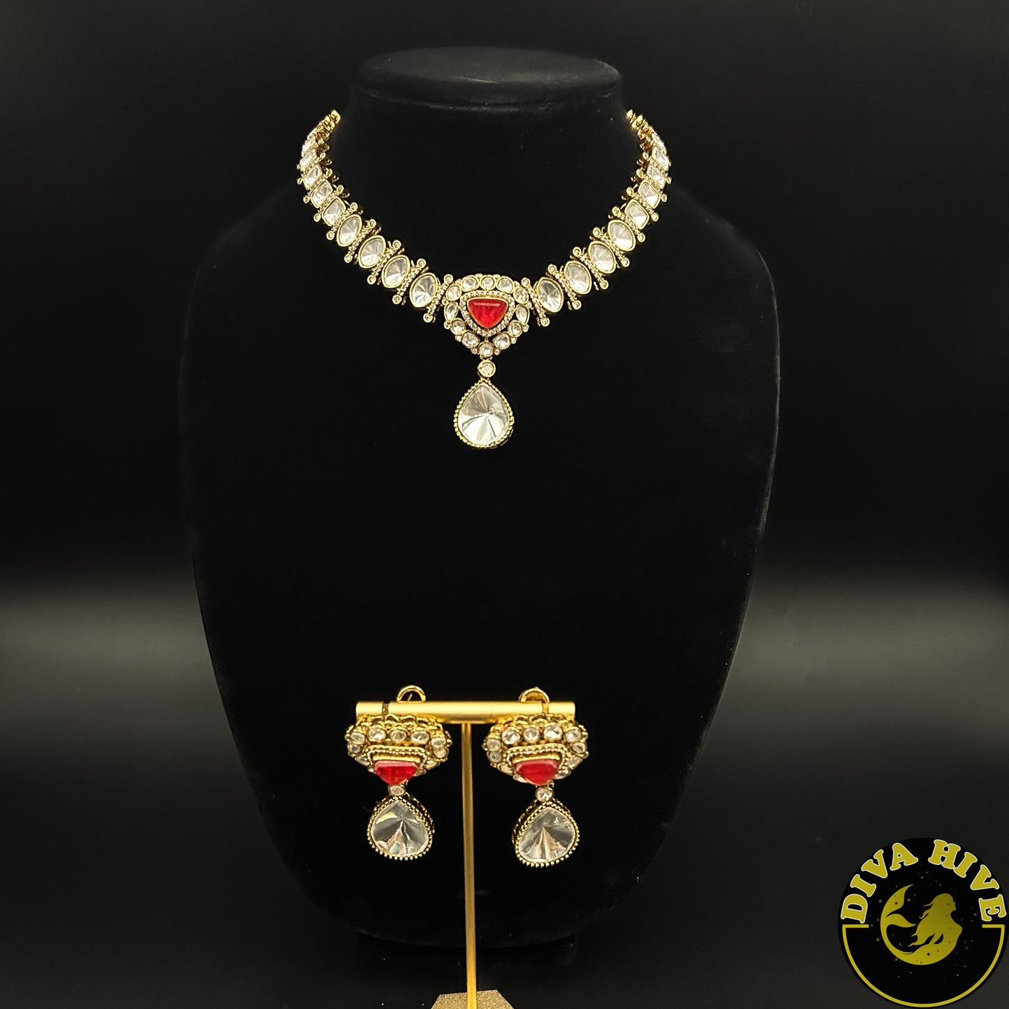 Vira Moissanite Necklace - Necklace -Choker, Kundan - Divahive