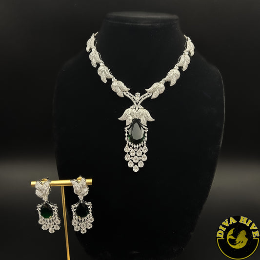 Kalakriti AD/CZ Necklace - Necklace -Bridal, Diva Exclusive, featured, moissanite, Necklace - Divahive
