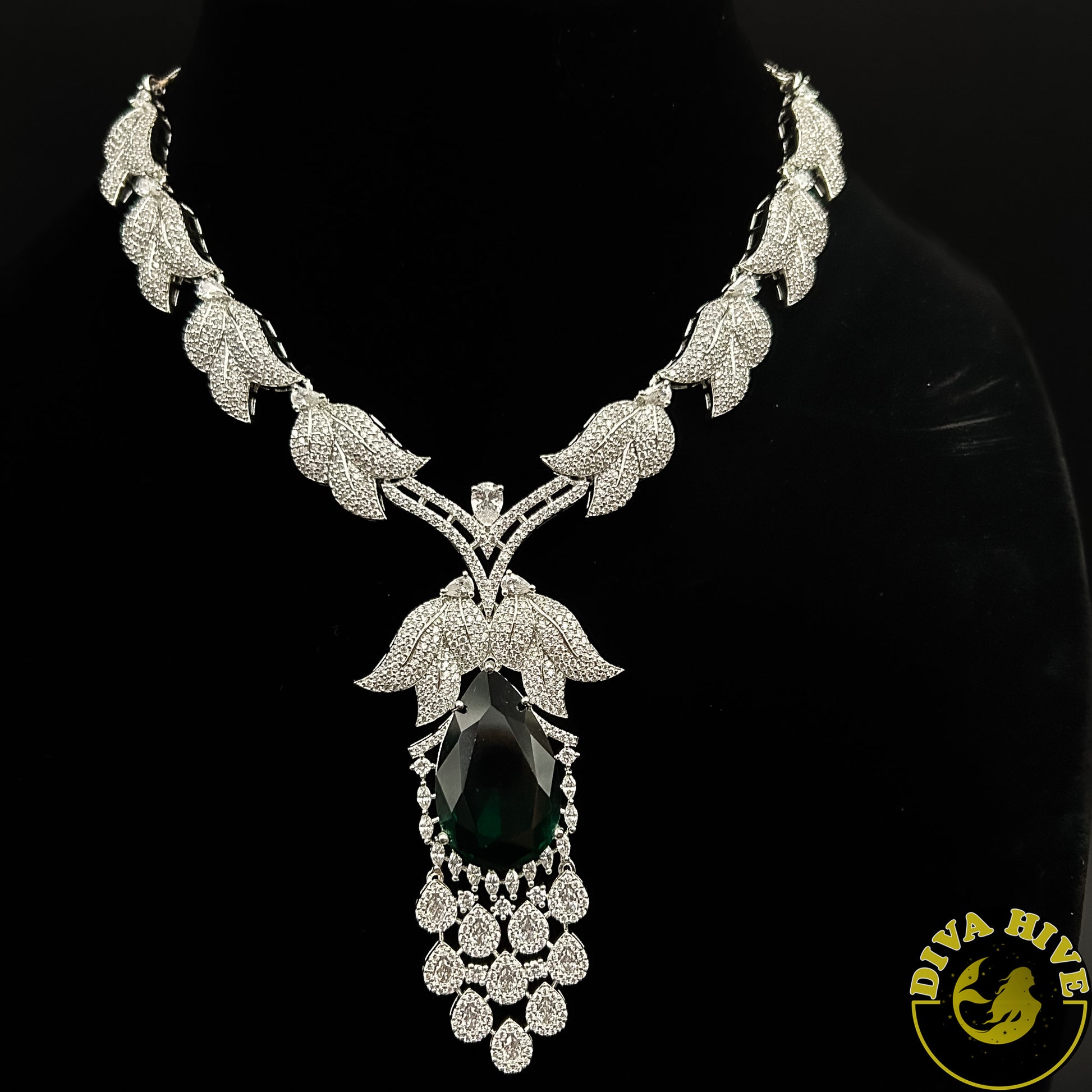 Kalakriti AD/CZ Necklace - Necklace -Bridal, Diva Exclusive, featured, moissanite, Necklace - Divahive