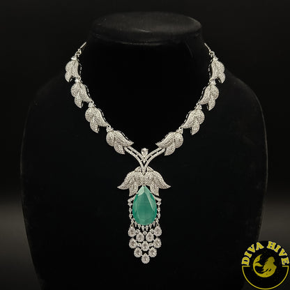 Kalakriti AD/CZ Necklace - Necklace -Bridal, Diva Exclusive, featured, moissanite, Necklace - Divahive