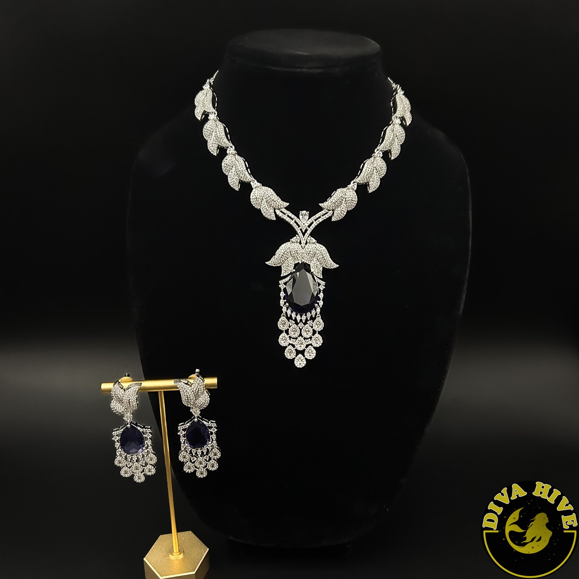 Kalakriti AD/CZ Necklace - Necklace -Bridal, Diva Exclusive, featured, moissanite, Necklace - Divahive