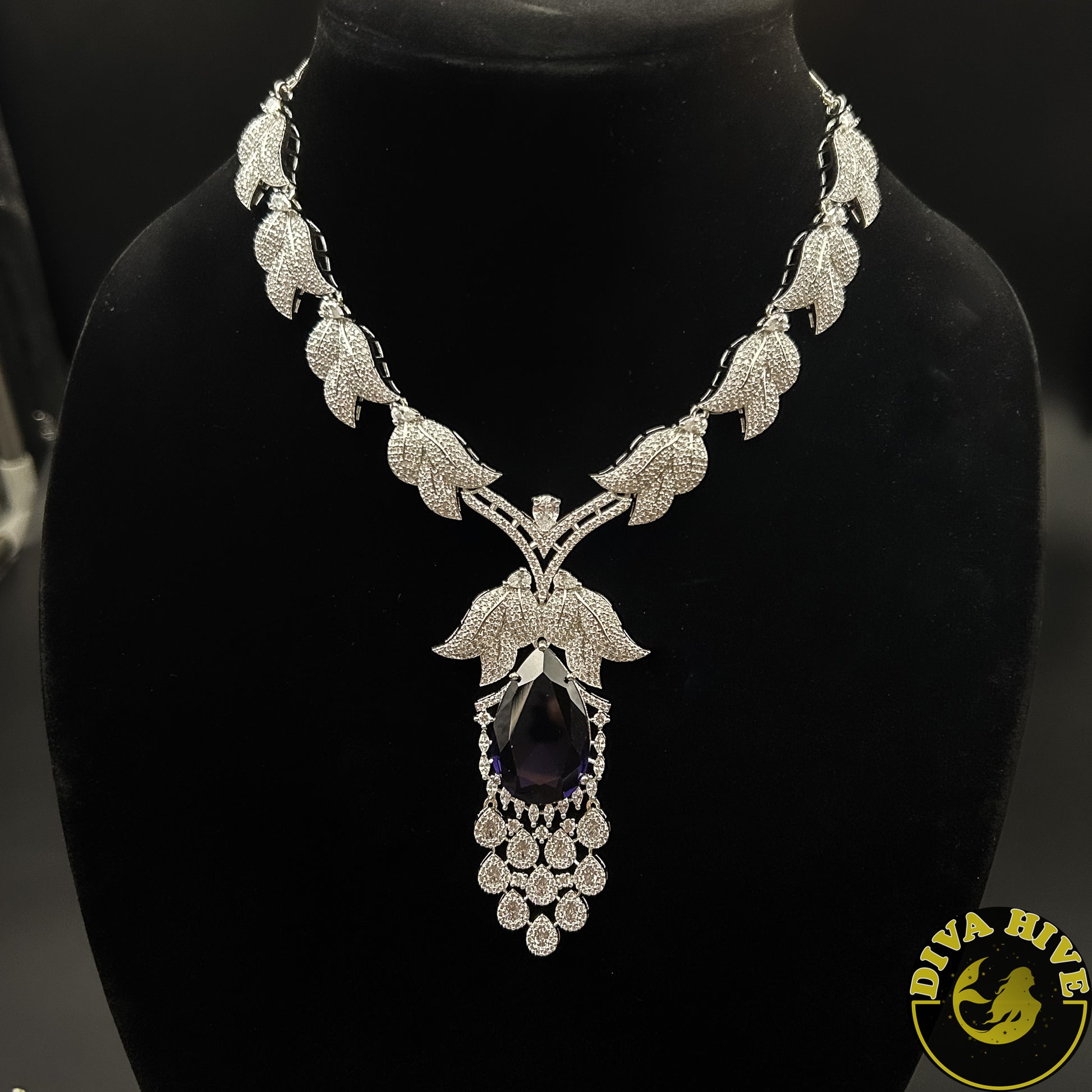 Kalakriti AD/CZ Necklace - Necklace -Bridal, Diva Exclusive, featured, moissanite, Necklace - Divahive