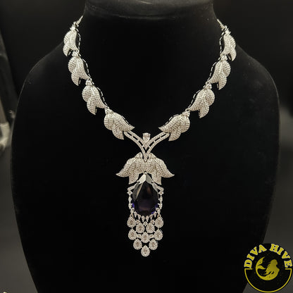 Kalakriti AD/CZ Necklace - Necklace -Bridal, Diva Exclusive, featured, moissanite, Necklace - Divahive